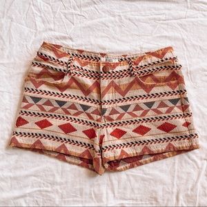 Aztec patterned shorts